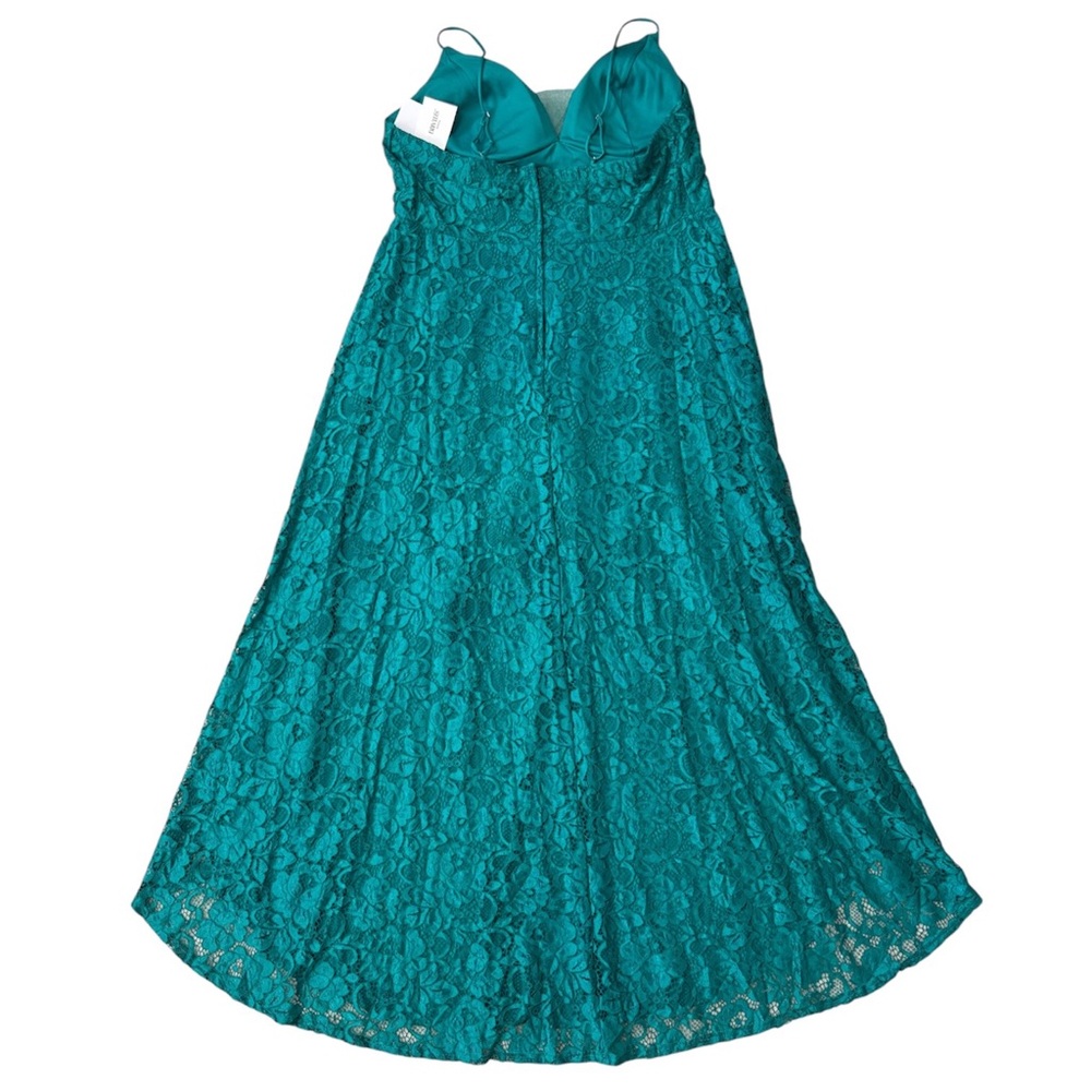 David’s Bridal High Low Dress Lace Jade Green Bridesmaid Prom Size 18 - Picture 13 of 16